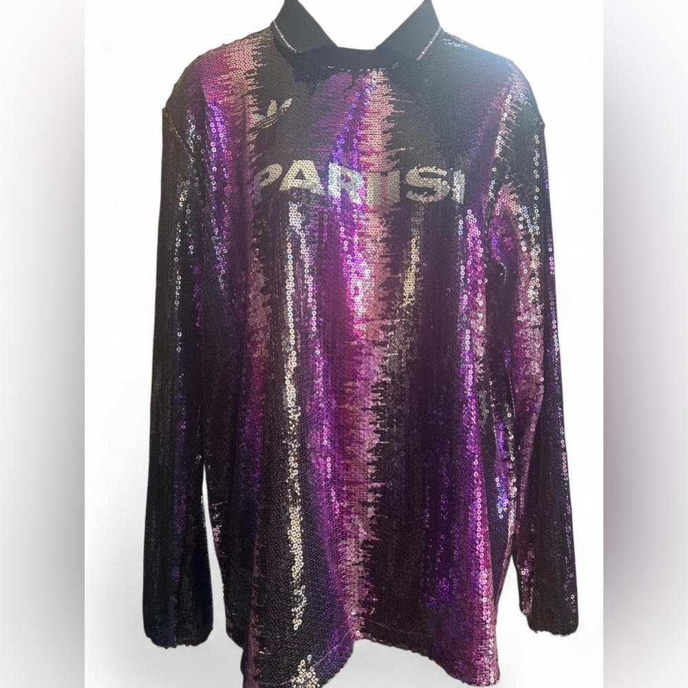 ADIDAS ORIGINALS X ANNA ISONIEMI purple women’s sequin football/soccer jersey